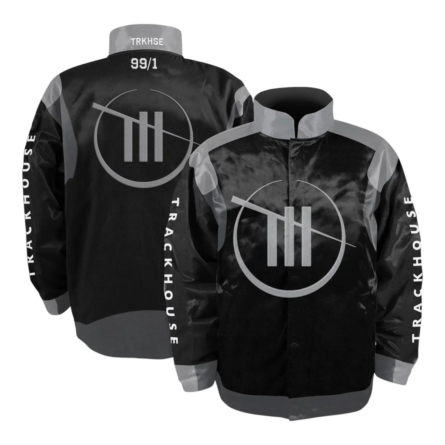Men's TRACKHOUSE RACING Trackhouse Racing Team Collection Black Nylon Uniform Full-Snap Jacket
