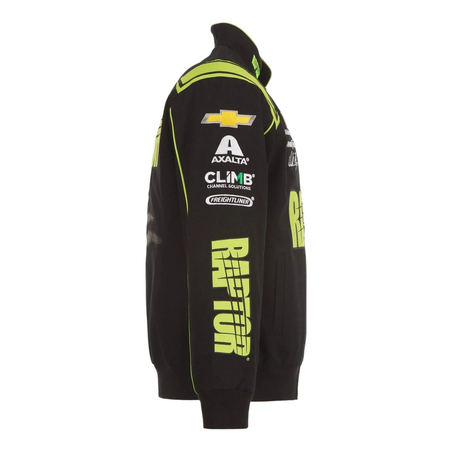 Men's William Byron JH Design Black RAPTOR Twill Driver Uniform Full-Snap Jacket