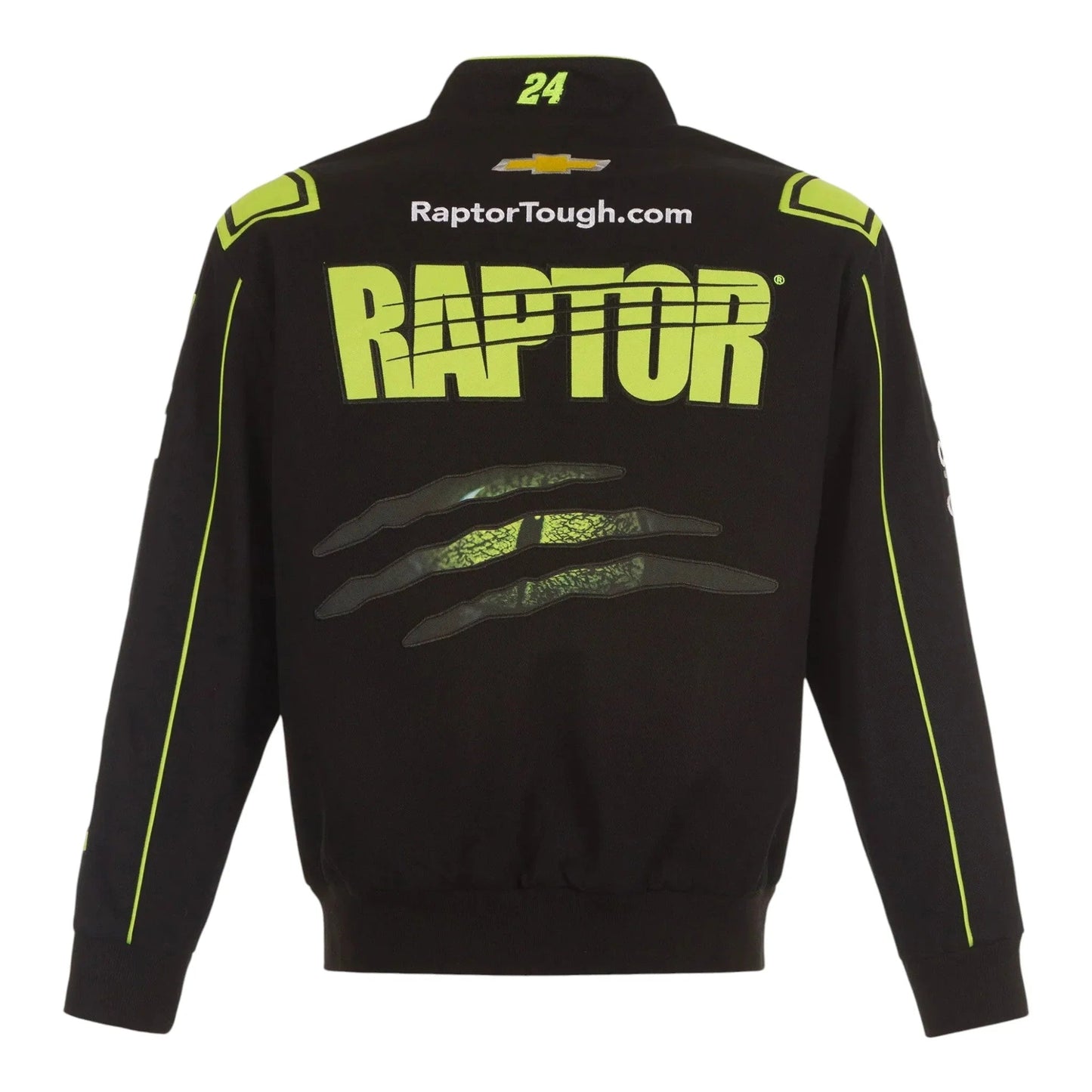 Men's William Byron JH Design Black RAPTOR Twill Driver Uniform Full-Snap Jacket