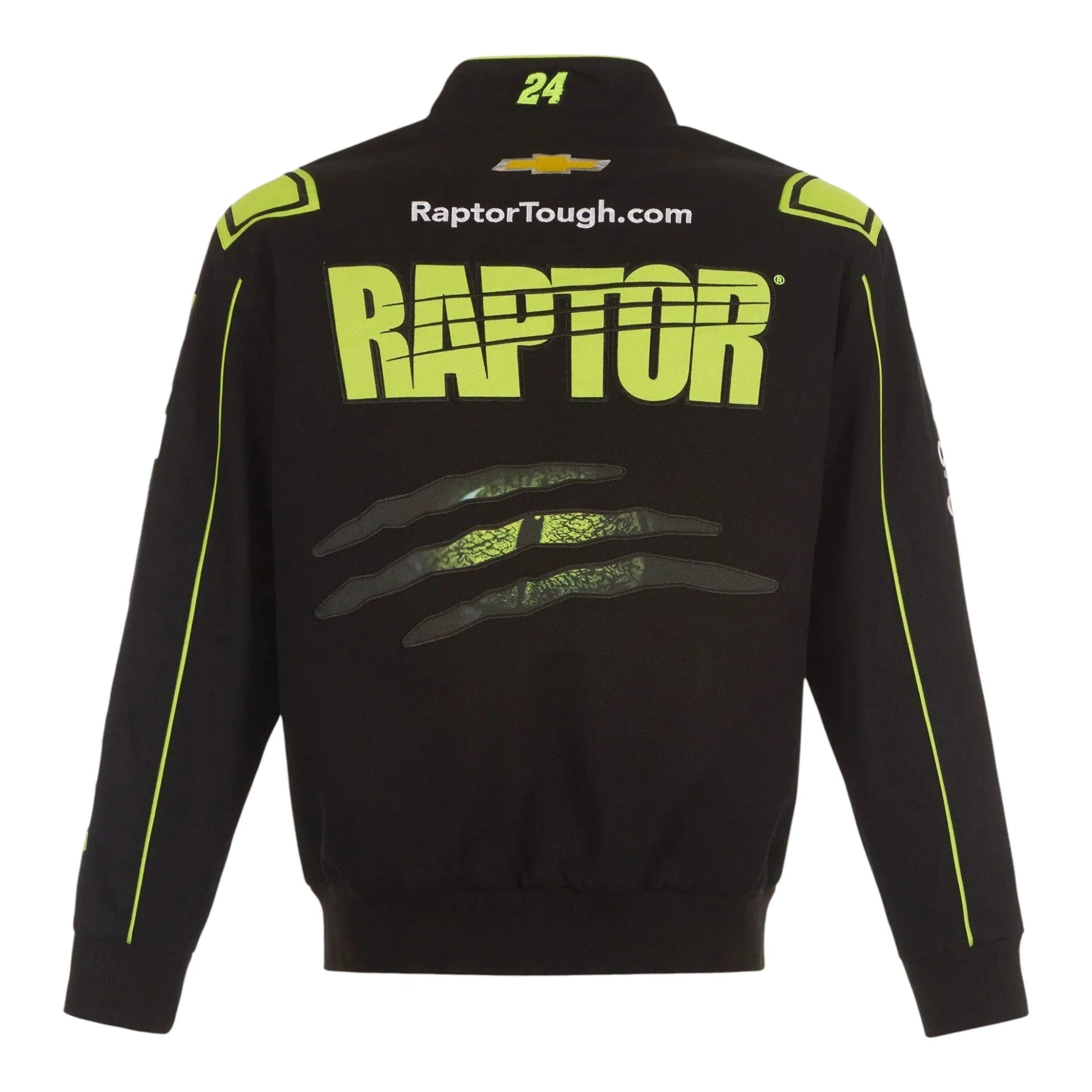 Men's William Byron JH Design Black RAPTOR Twill Driver Uniform Full-Snap Jacket