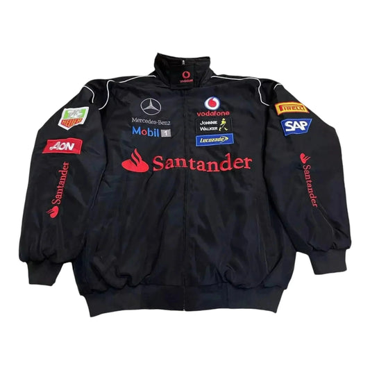 Vintage Mercedes-Benz F1 Embroidered Retro Racing Jacket - F1 Vintage Racewear