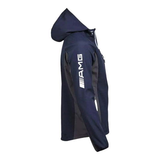 Mercedes AMG SoftShell Racing Jacket With Hoodie - F1 Vintage Racewear