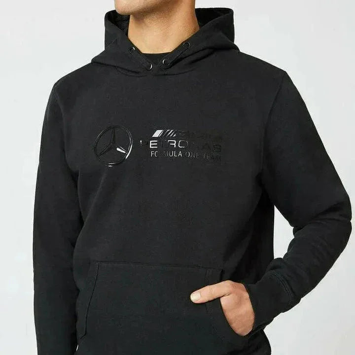 Mercedes Benz AMG Petronas F1 Unisex Stealth Large Logo Hoodie -Black
