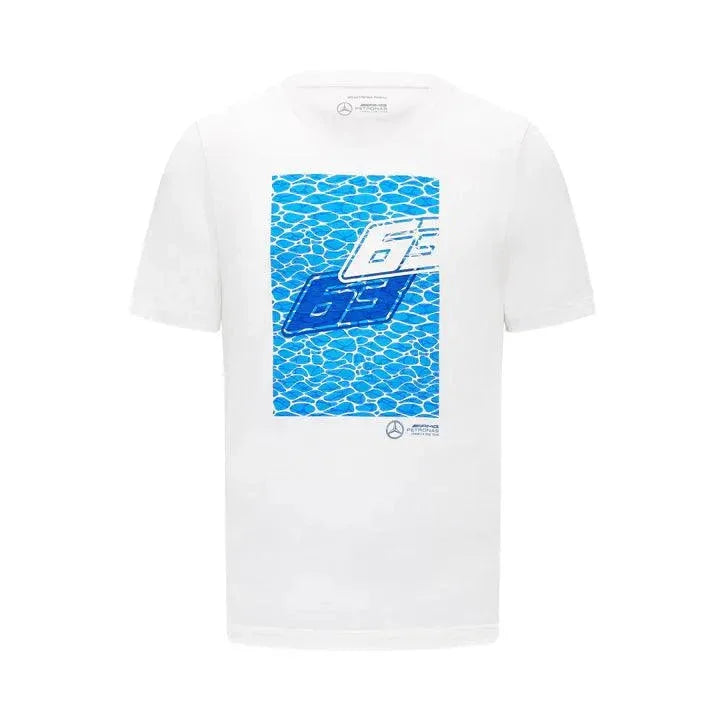Mercedes Benz F1 Special Edition George Russell 2023 "No Diving" Miami GP T-Shirt -White