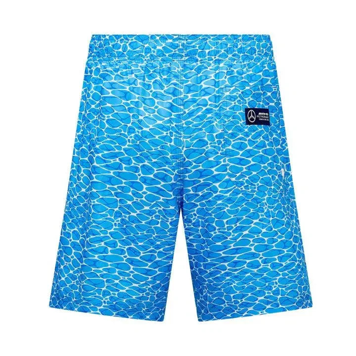 Mercedes Benz F1 Special Edition George Russell "No Diving" Miami GP Swim Shorts-Blue