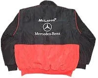Mercedes Benz Santander Racing Jacket, Black & Red - F1 Vintage Racewear