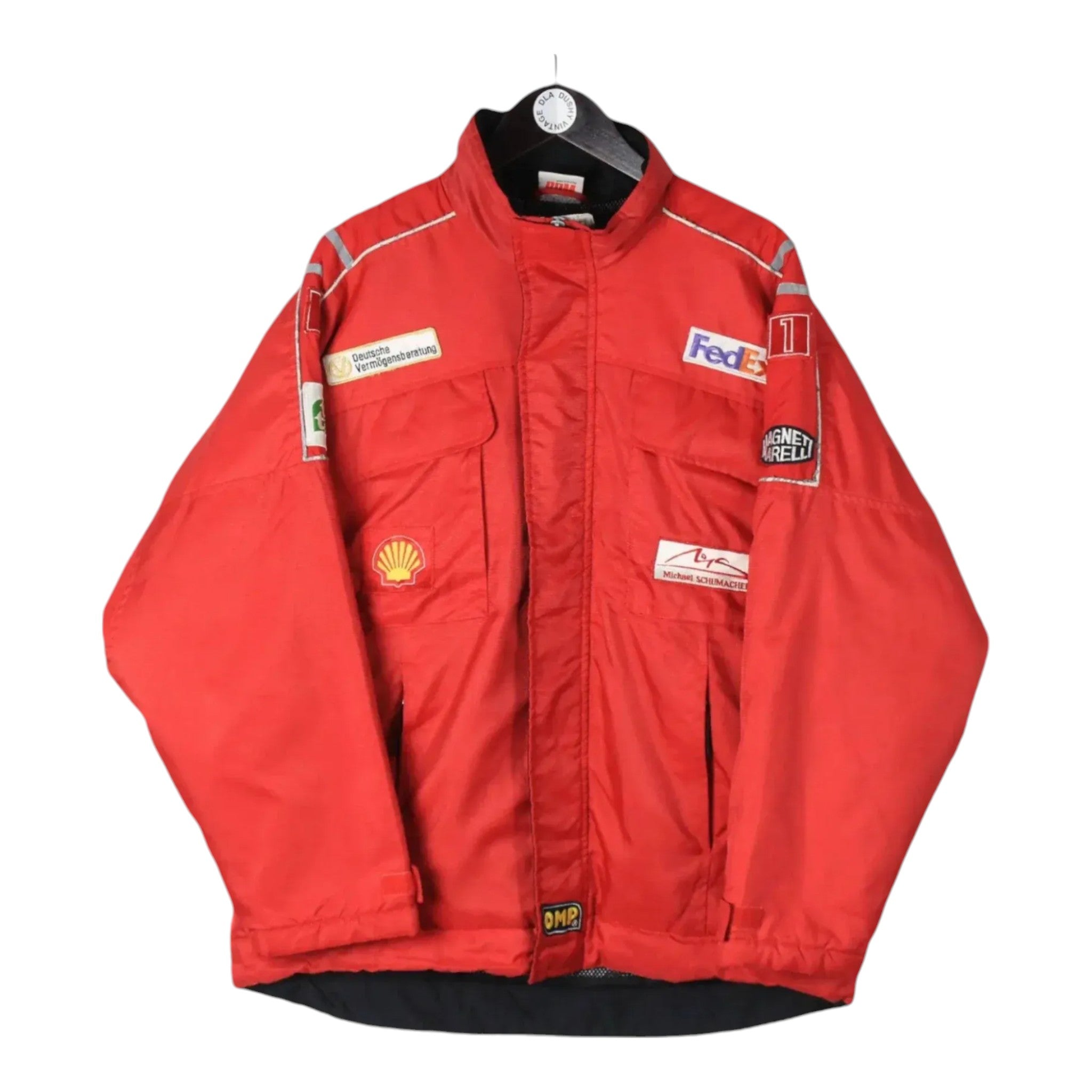 Michael Schumacher Embroidered Vintage Ferrari Shell Jacket - Vintage F1 Racewear