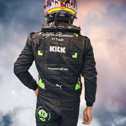 NEW VALTTERI BOTTAS 2023 ALFA ROMEO F1 TEAM KICK REPLICA RACE SUIT - BELGIAN GP