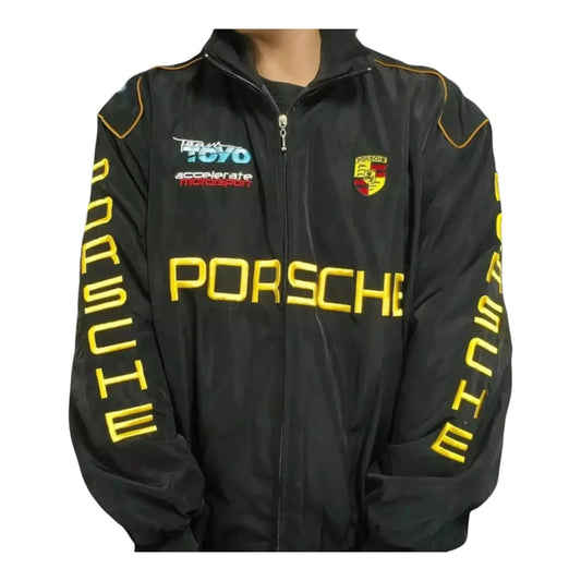 Porsche Formula 1 Racing Embroidered Bomber Jacket - F1 Vintage Racewear