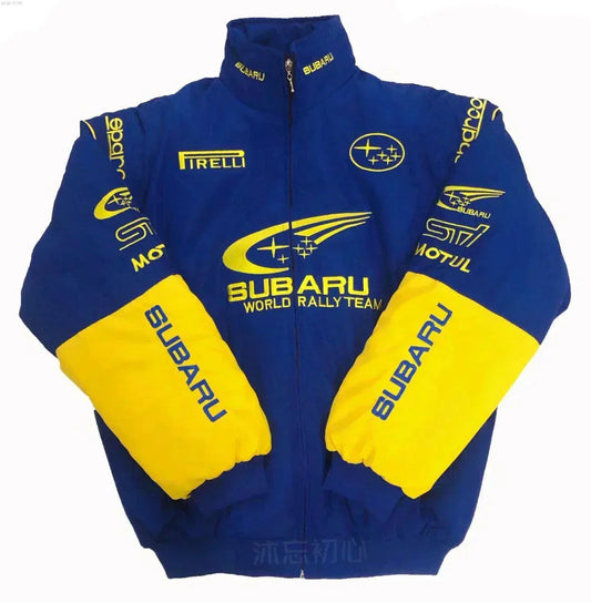 Rally Vintage Subaru Jacket Blue-Yellow