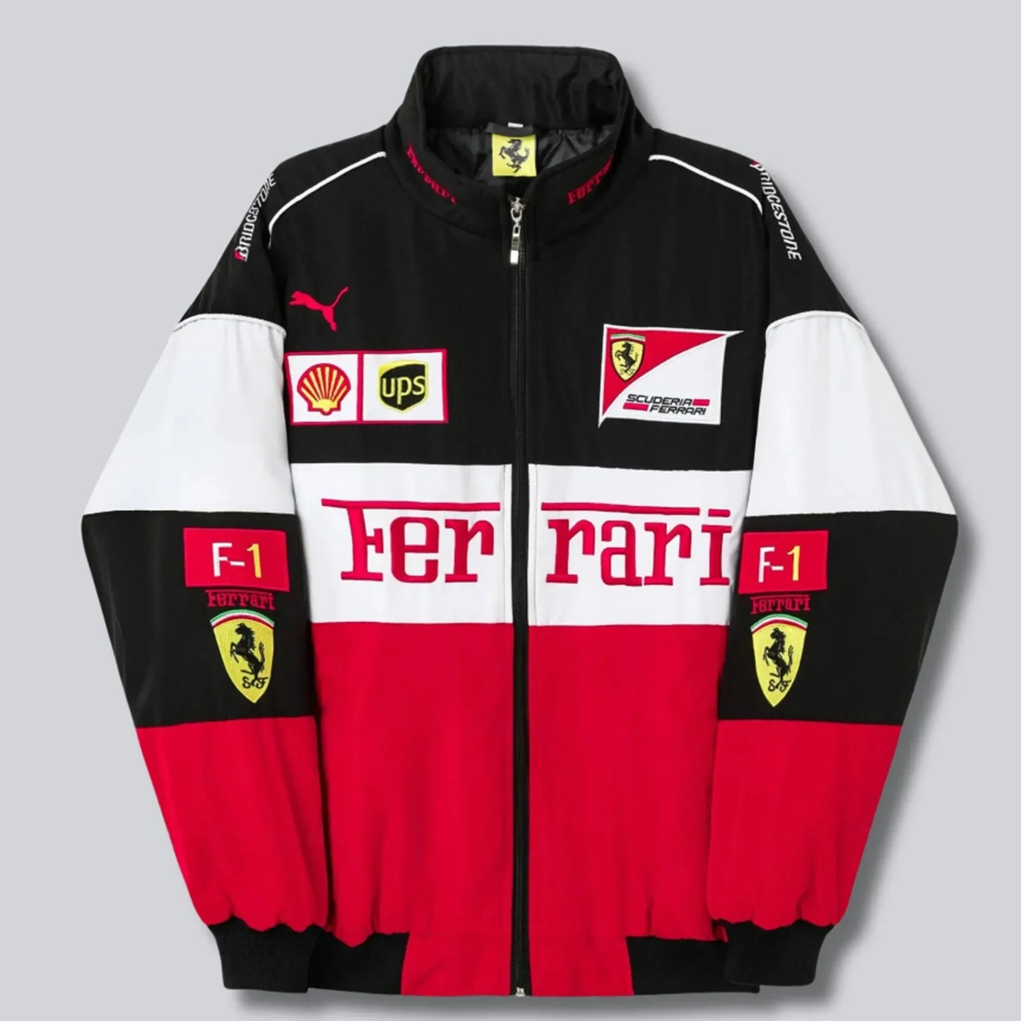 Ferrari F1 Vintage Jacket black & white - F1 Vintage Racewear
