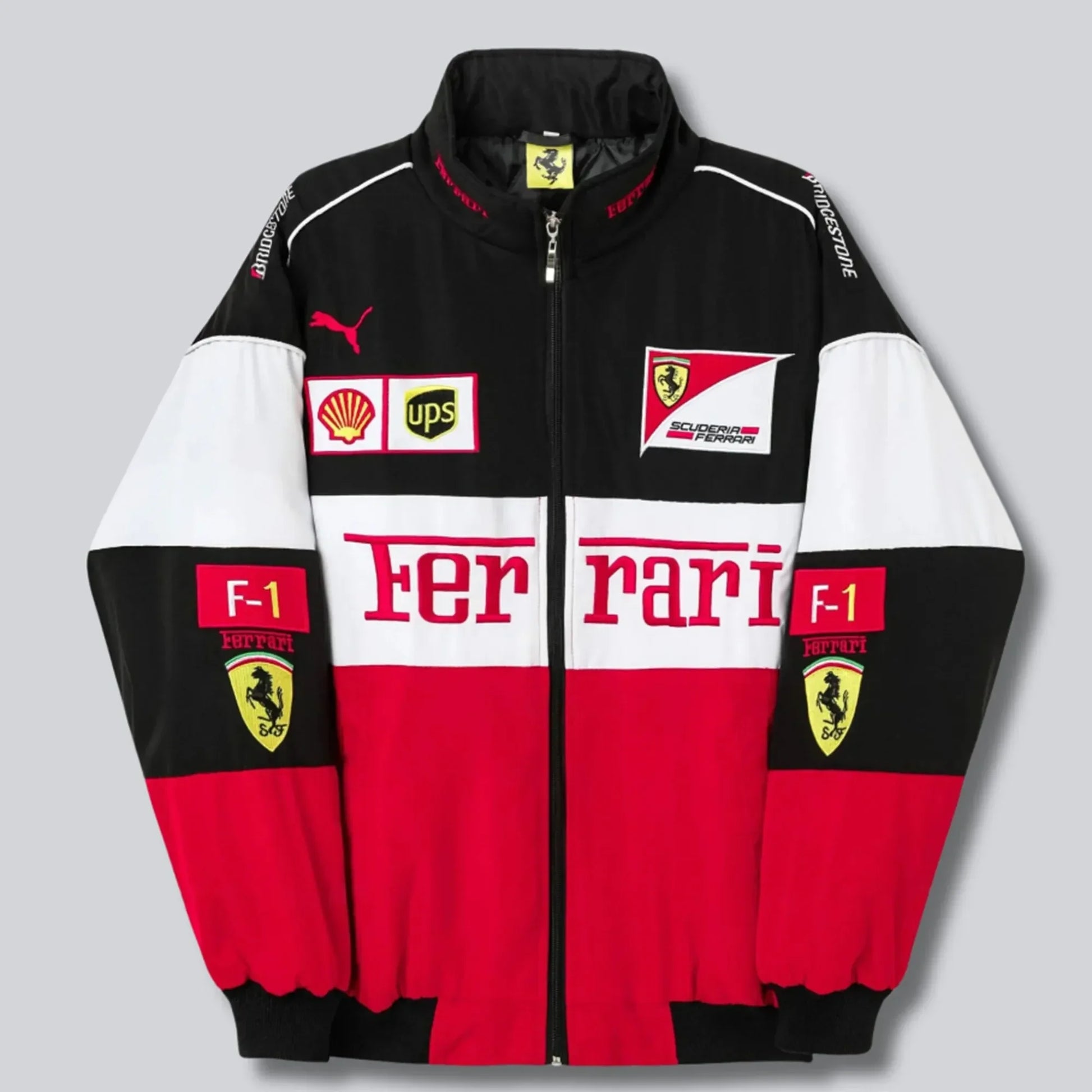 Ferrari F1 Vintage Jacket black & white - F1 Vintage Racewear