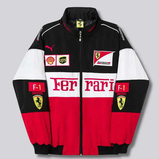 Ferrari F1 Vintage Jacket black & white - F1 Vintage Racewear
