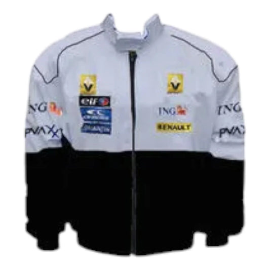 Renault ING F1 Racing Jacket Black and White - F1 Vintage Racewear