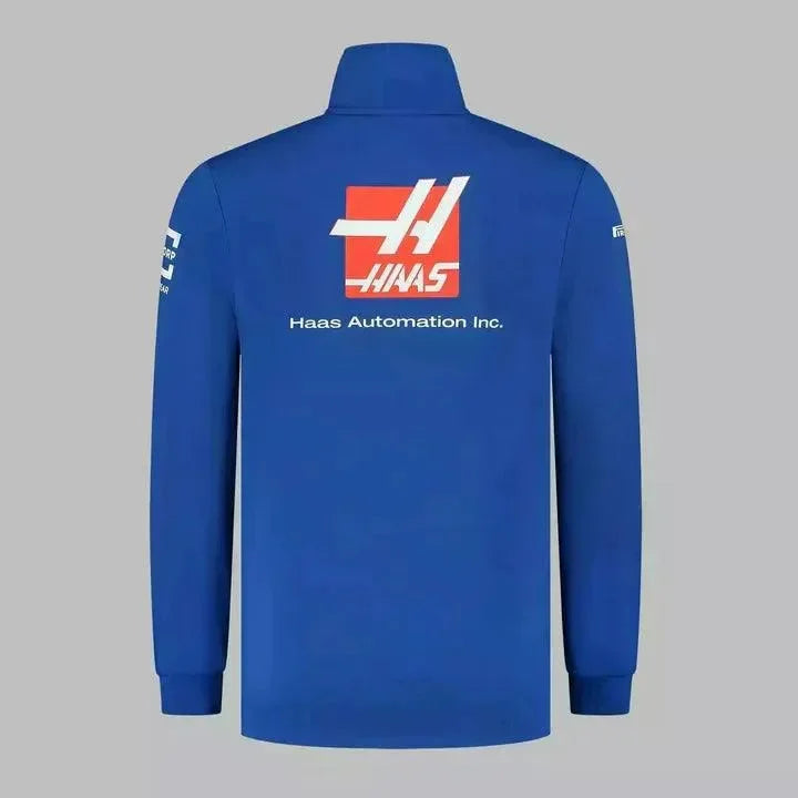 Haas Racing F1 2022 Men's Team Fitted 1/4 Zip Sweatshirt - F1 Vintage Racewear