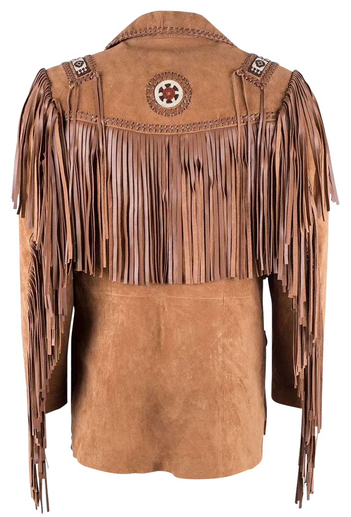 Scully Bead Trimmed Boar Suede Coat - Brown