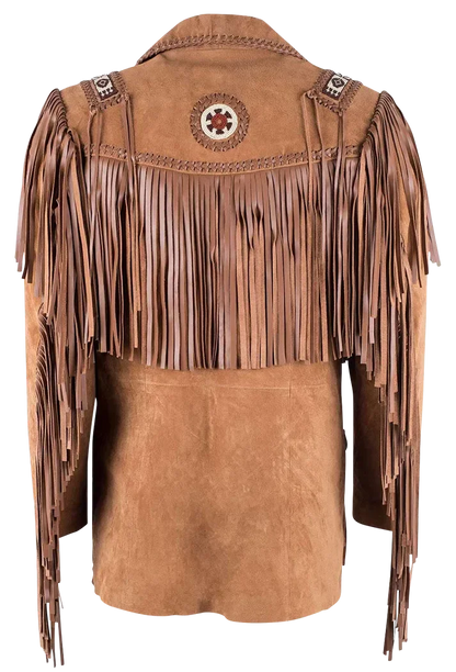 Scully Bead Trimmed Boar Suede Coat - Brown