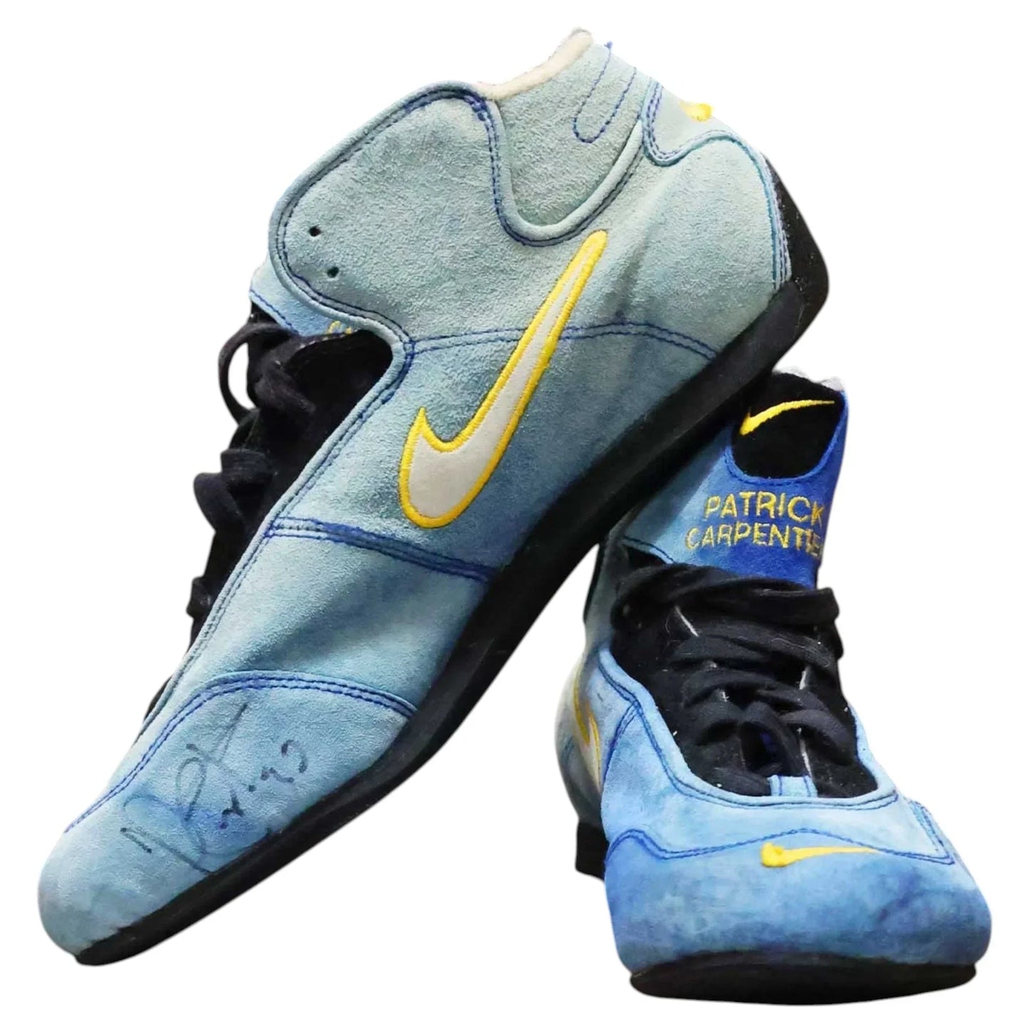 Signed 2003 Patrick Carpentier IndyCar Boots - Team Players Race