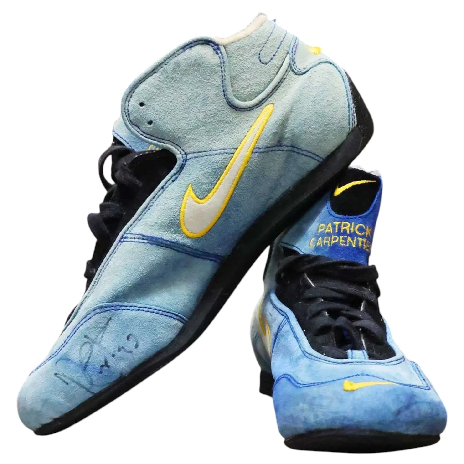 Signed 2003 Patrick Carpentier IndyCar Boots - Team Players Race