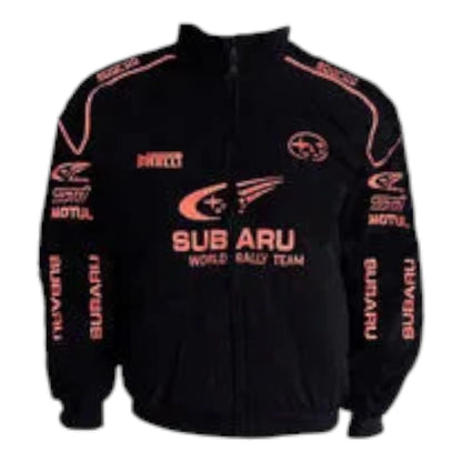 Subaru Jacket Black with Piping - F1 Vintage Racewear