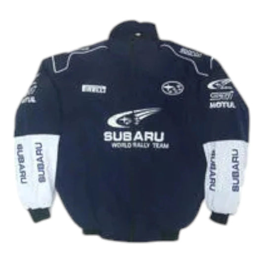 Subaru Jacket Dark Blue, White - F1 Vintage Racewear