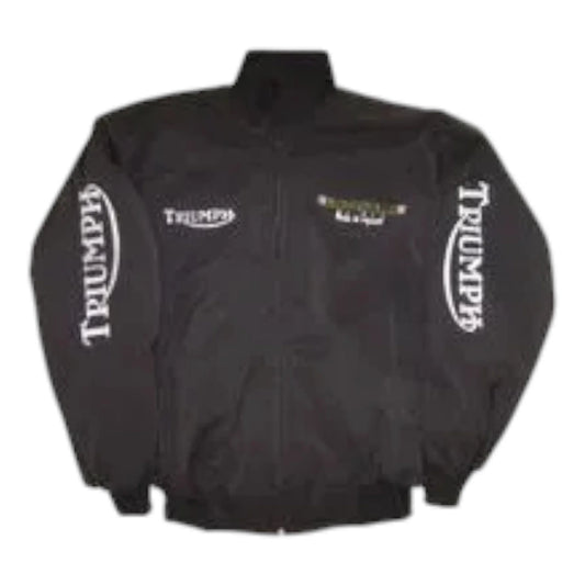 Triumph Bonneville Motorcycle Jacket Black - F1 Vintage Racewear