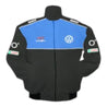 VW Volkswagen Racing Jacket Black and Light Blue - Vintage F1 Racewear
