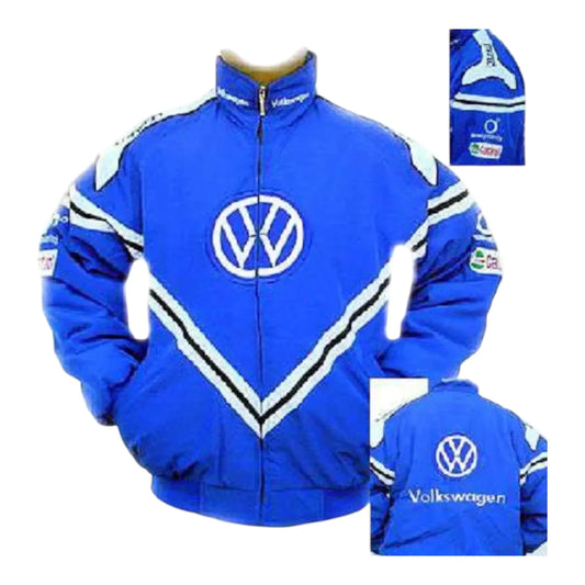VW Volkswagen Racing Jacket Royal Blue with White - F1 Vintage Racewear