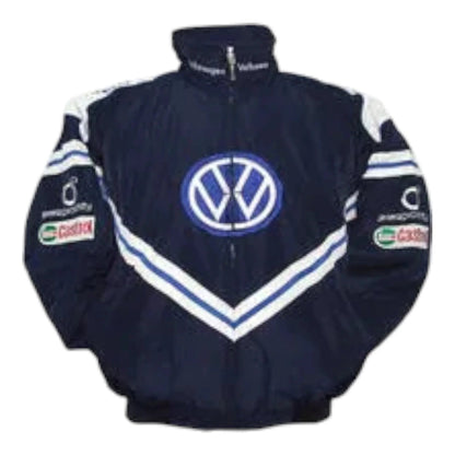 VW Volkswagen Racing Jacket Dark Blue with White