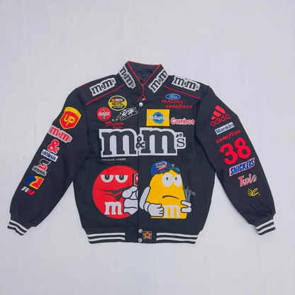 Vintage F1 Adult Racing Jacket MNMS Jacket Padded EMBROIDERED Drill Quality