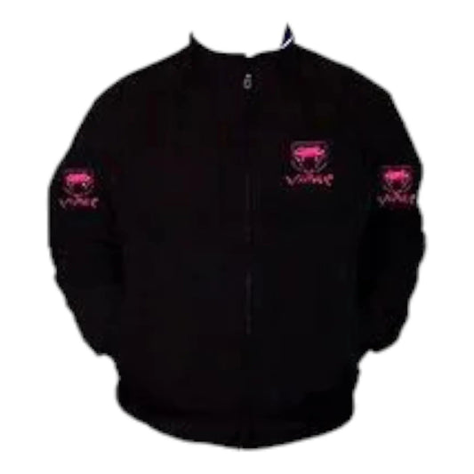 Viper Fangs Racing Jacket Black with Pink Embroidery