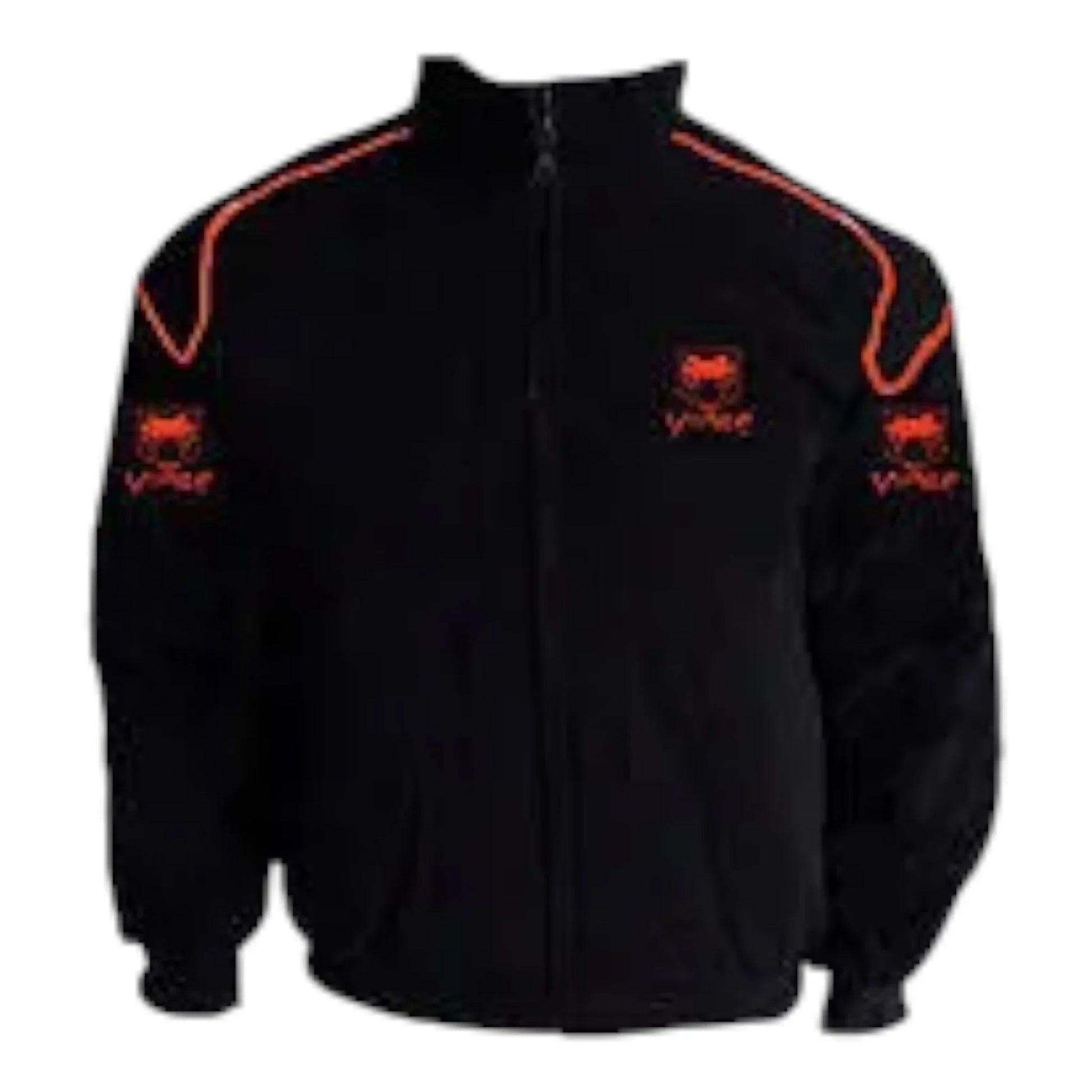 Viper Fangs Racing Jacket Black with Red Piping