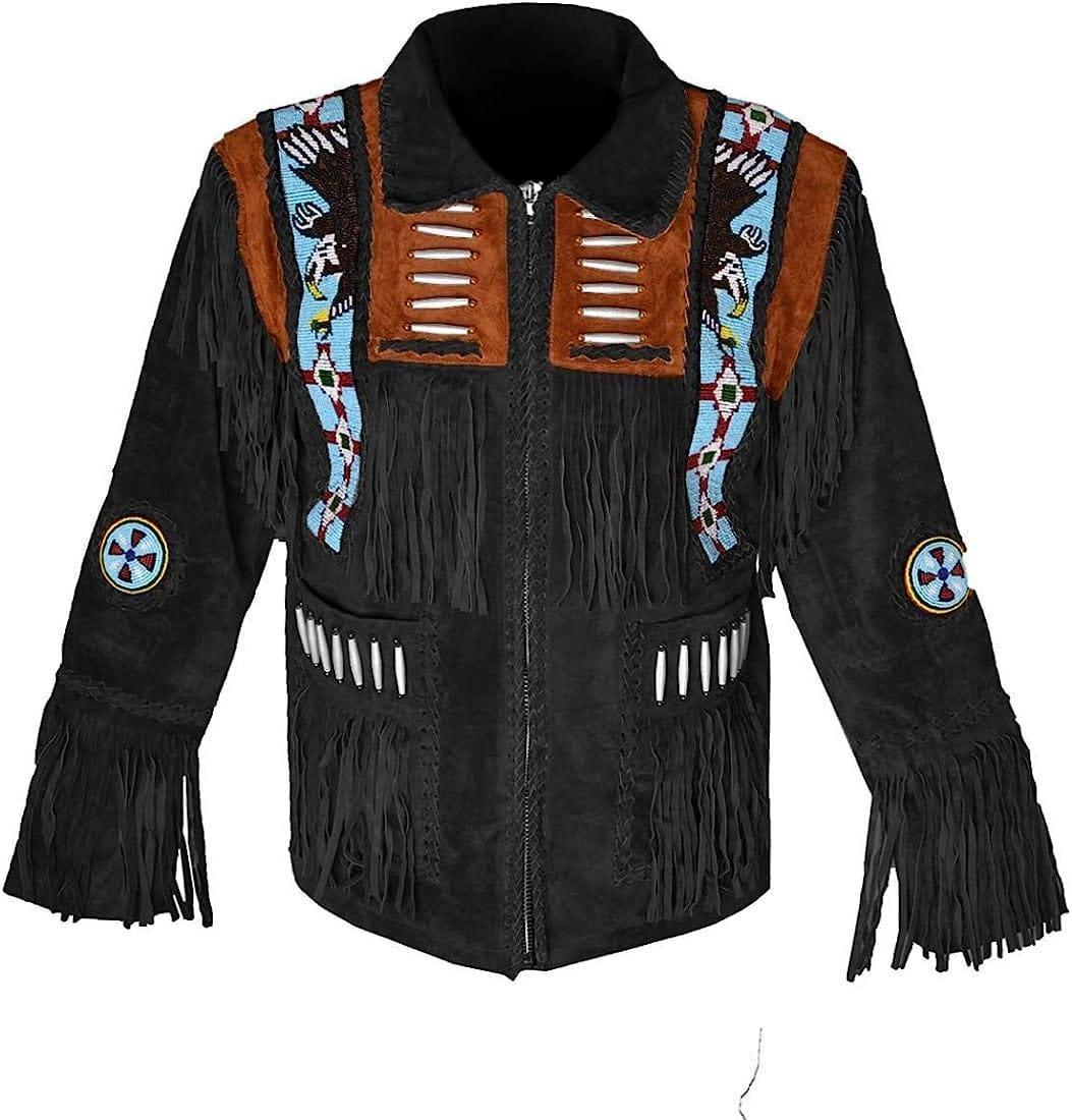 Western Fringe Jacket Suede Leather