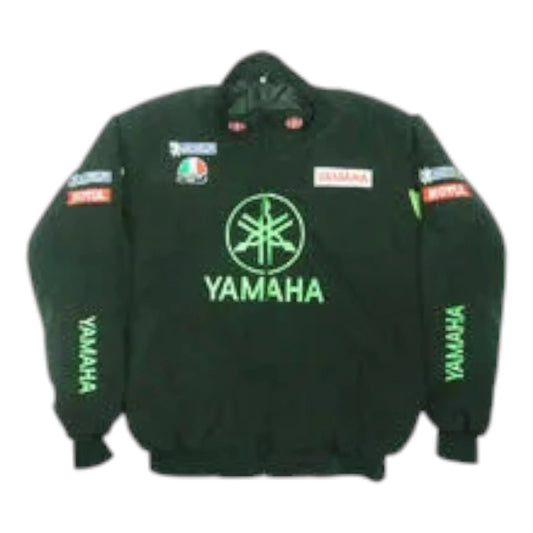 Yamaha Motorcycle Jacket Black and Light Green - F1 Vintage Racewear