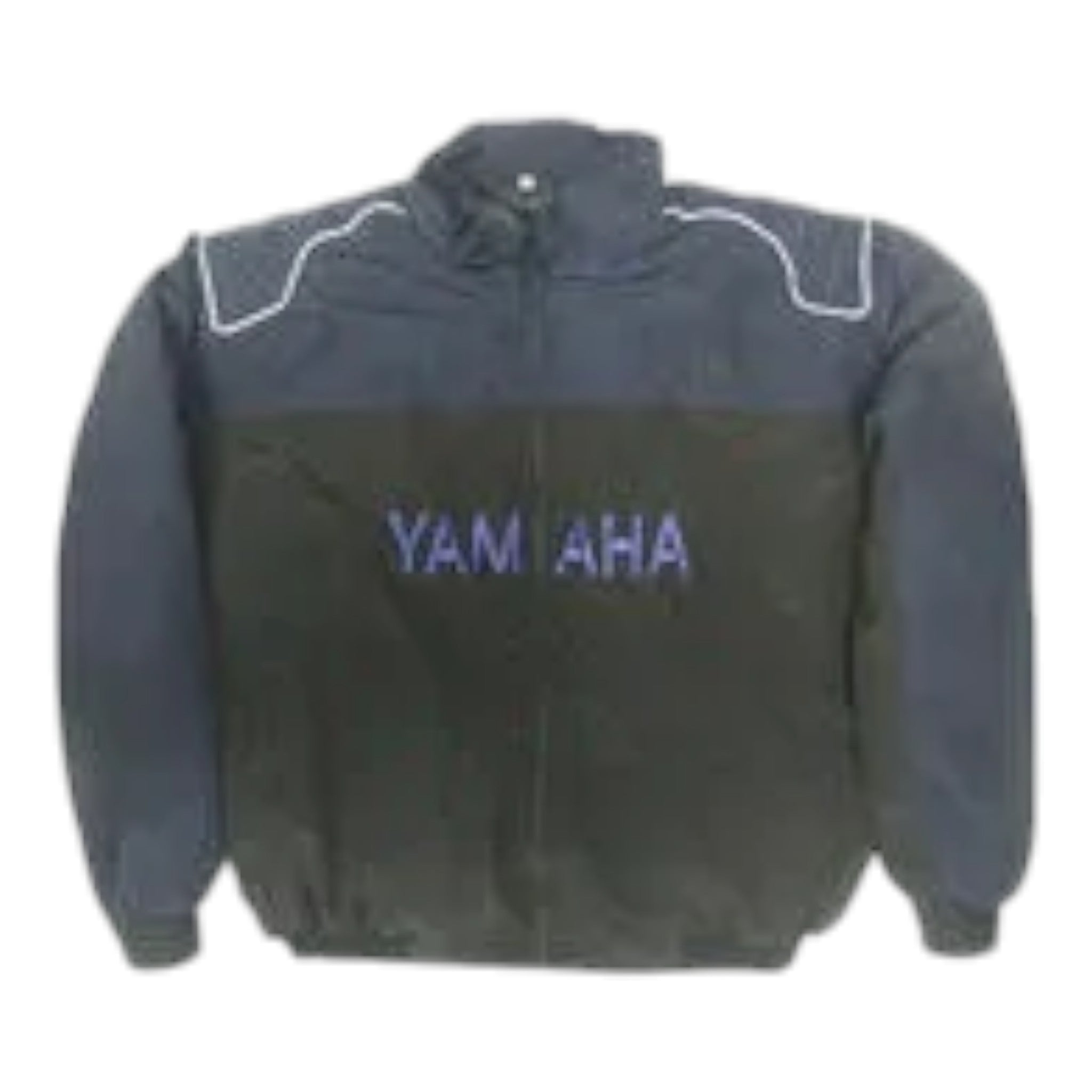 Yamaha Motorcycle Jacket Dark Blue and Black - Vintage F1 Racewear
