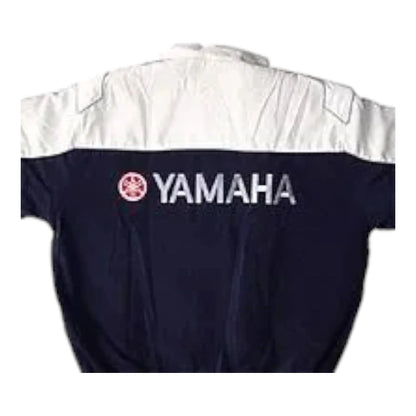 Yamaha Motorcycle Jacket White and Dark Blue