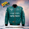 Aston Martin Aramco Cognizant F1 2023 Official Fernando Alonso Team Driver Bomber Jacket - Vintage F1 Racewear