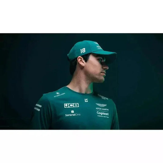 Aston Martin Cognizant F1 2022 Men's Lance Stroll Driver T-Shirt- Green - F1 Vintage Racewear