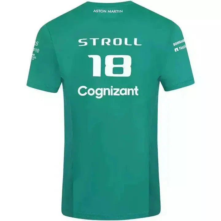Aston Martin Cognizant F1 2022 Men's Lance Stroll Driver T-Shirt- Green - F1 Vintage Racewear