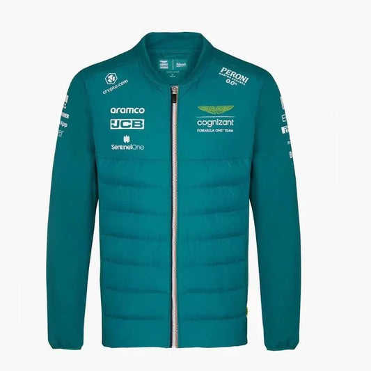 Aston Martin Cognizant F1 2023 Men's Team Hybrid Jacket- Green - F1 Vintage Racewear