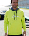 Aston Martin Cognizant F1 Kimoa Fernando Alonso Men's Lifestyle Hoodie- Lime - Vintage F1 Racewear