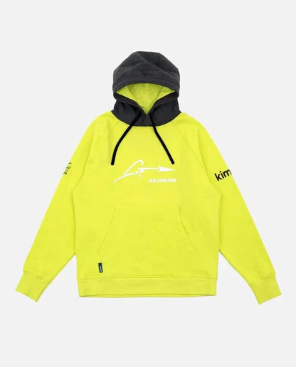 Aston Martin Cognizant F1 Kimoa Fernando Alonso Men's Lifestyle Hoodie- Lime - F1 Vintage Racewear
