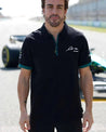 Aston Martin Cognizant F1 Kimoa Fernando Alonso Men's Lifestyle Polo-Shirt - Black - Vintage F1 Racewear