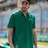 Aston Martin Cognizant F1 Kimoa Fernando Alonso Men's Lifestyle Polo-Shirt - Green - Vintage F1 Racewear