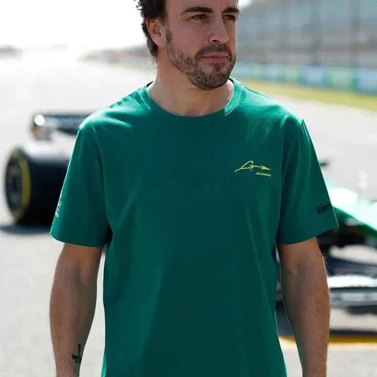 Aston Martin Cognizant F1 Kimoa Fernando Alonso Men's Lifestyle T-Shirt - Green - F1 Vintage Racewear