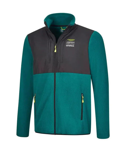 Aston Martin Cognizant F1 Men's Lifestyle Track Jacket- Green - F1 Vintage Racewear