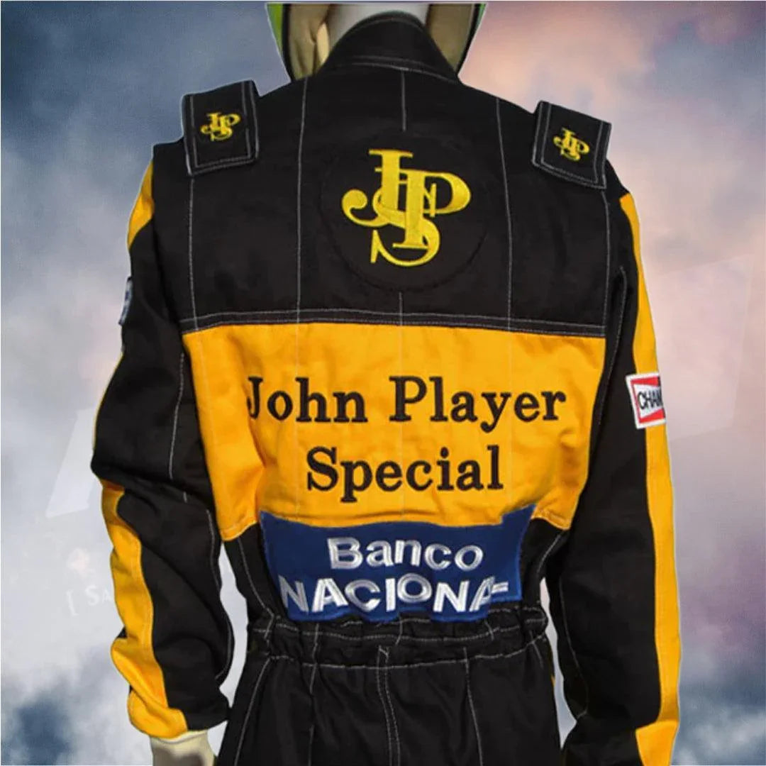 Ayrton Senna 1985 race suit Replica Team Lotus F1 - F1 Vintage Racewear
