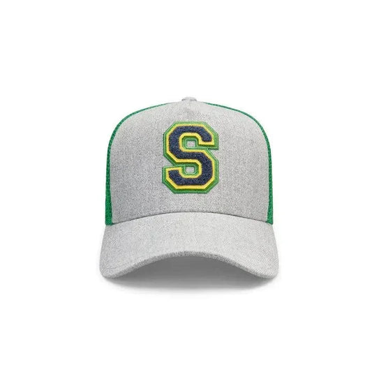 Ayrton Senna Collegiate Hat - Grey/Navy - F1 Vintage Racewear