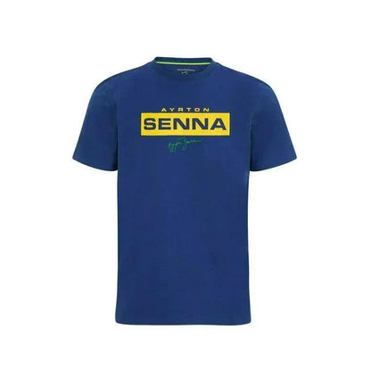 Ayrton Senna Fanwear Logo T-Shirt - Navy/Green/Yellow - F1 Vintage Racewear