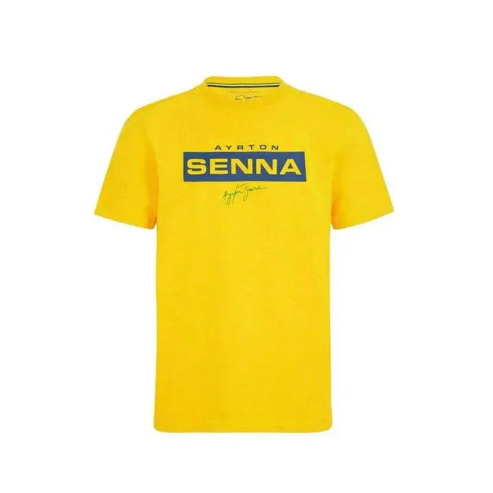 Ayrton Senna Fanwear Logo T-Shirt - Navy/Green/Yellow - F1 Vintage Racewear